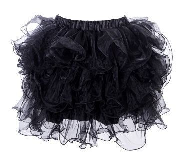 Black Multi Layered Ruffle Tutu Petticoat Skirt