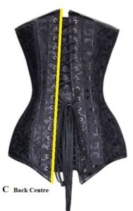 black corset measurement