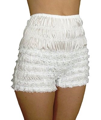 White Rockabilly Retro Ruffle Lace Pettipants Bloomers Witches