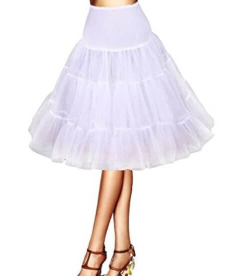 White retro layered crinoline petticoat