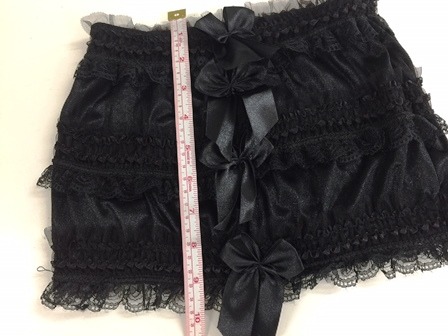 Black Satin, Lace & Bows Burlesque Micro Mini Skirt - Leopard & Lace