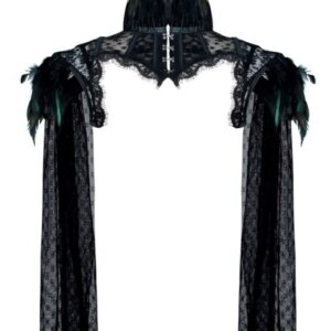 Burlesque Victorian Gothic Black Feather Shrug