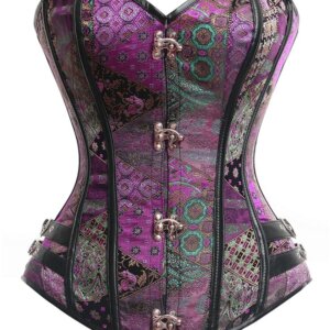 Purple Brocade Steel Bone Steampunk Corset