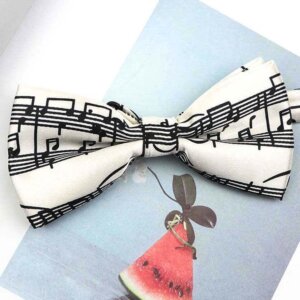 retro music notes bow tie