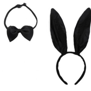 Playboy Bunny Headband and Bow Tie Costume Accessories