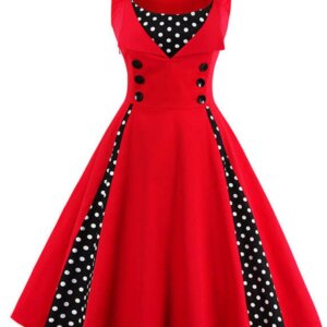 Red Retro Swing Dress