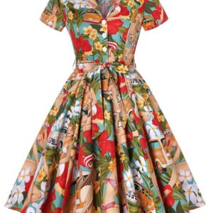 Aloha Tiki Hawaiin Retro Pin Up Dress