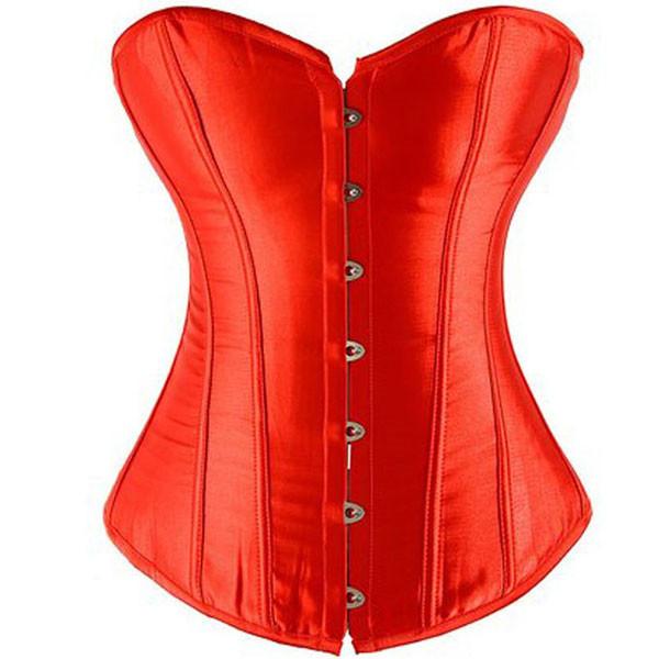 Sexy Women Red Corset Strapless Bustiers Corselets Shapers