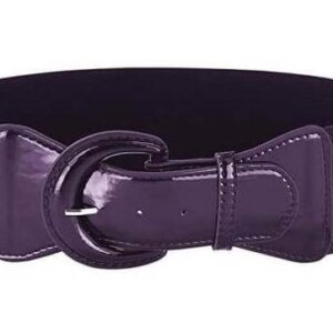 Purple PU Elastic Stretch Cinch Belt For Corset Retro Rockabilly