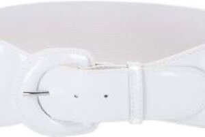 White Retro Rockabilly Stretch Cinch Belt