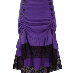 purple burlesque victorian steampunk skirt high low