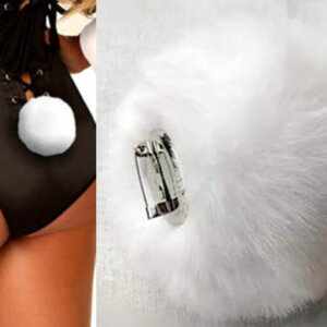 White fluffy bunny rabbit tail costume