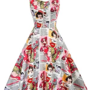 Retro Pop Art A Line Dress