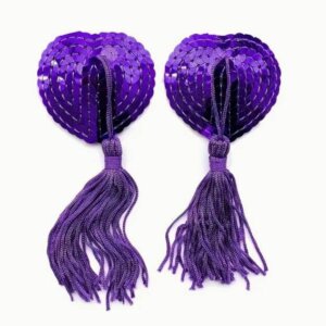 Purple nipple tassels