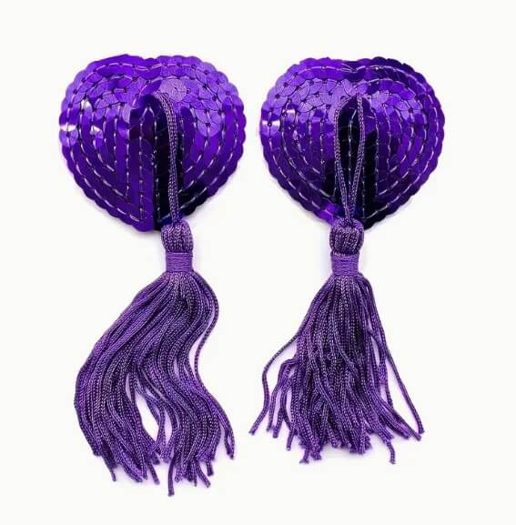 Purple nipple tassels