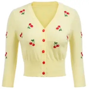 Rockabilly Yellow Cherry Cardigan